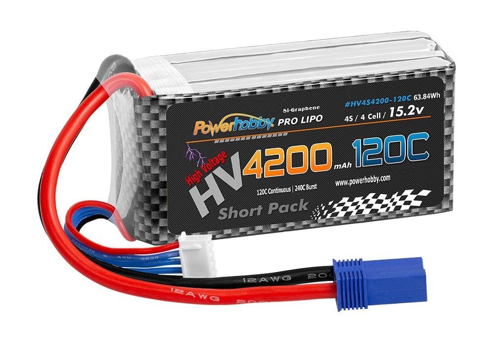 Powerhobby 4S 15.2V 4200mah 120C GRAPHENE + HV Lipo Battery w EC5 Plug for fpv drones 1