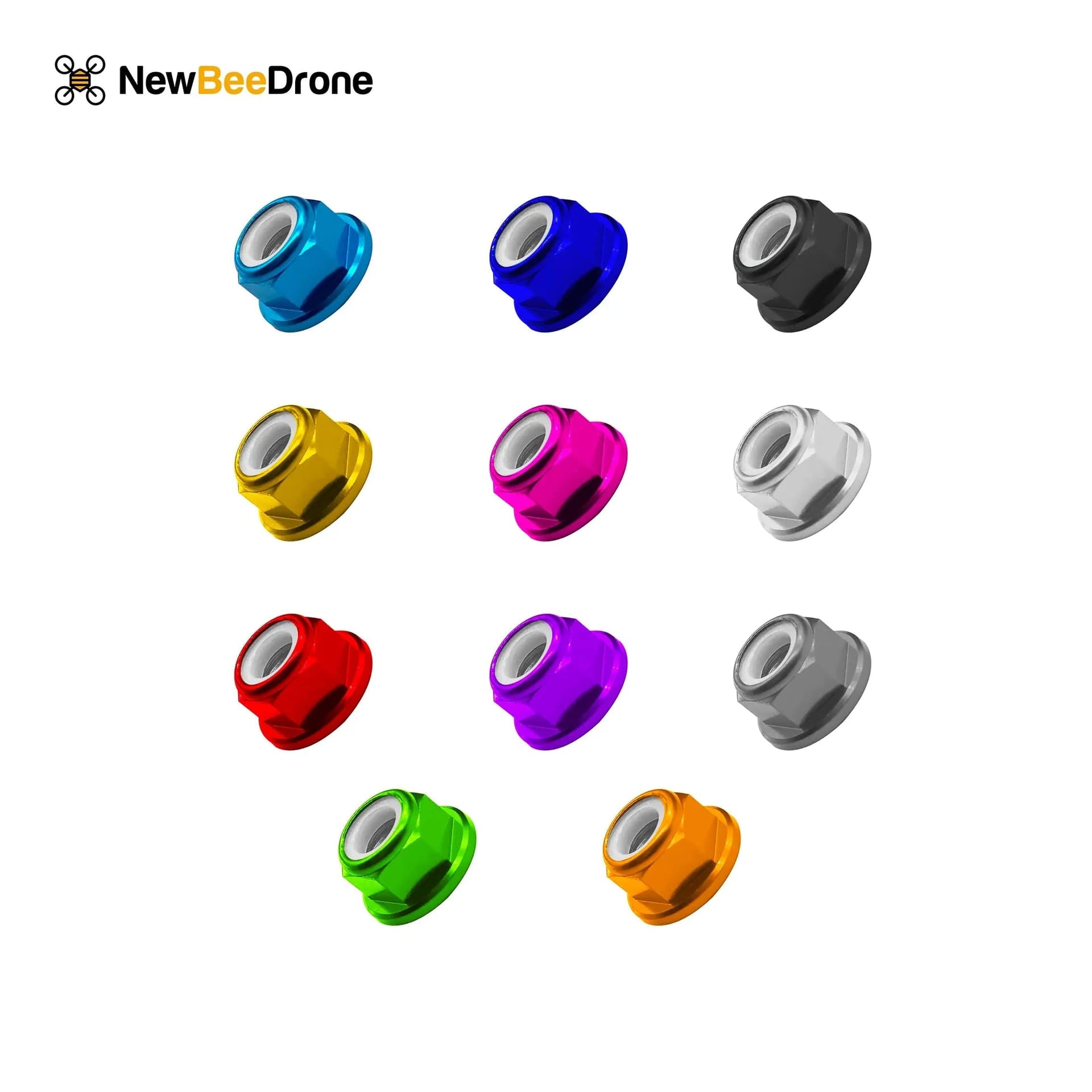 M5 Anodized Motor Prop Nut, Nylock, Flanged (5pcs) - Choose Color for fpv drones 5