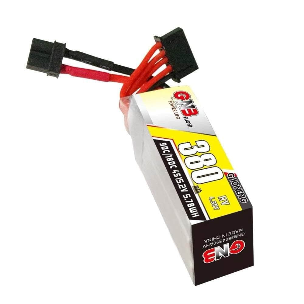 Gaoneng GNB 15.2V 4S 380mAh 90C LiHV Micro Battery - XT30 for fpv drones