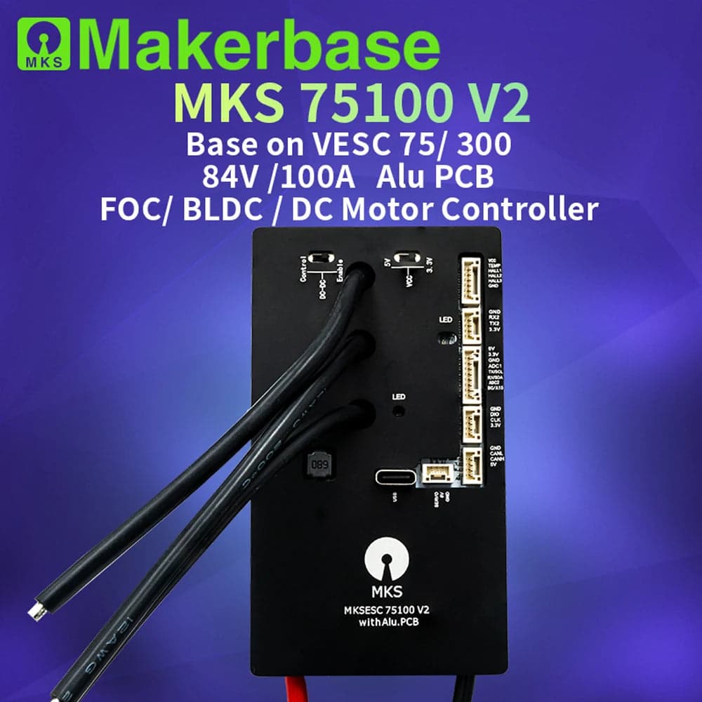 Makerbase VESC 75100 V2 84V 100A With Alu PCB Based on VESC for fpv drones 2