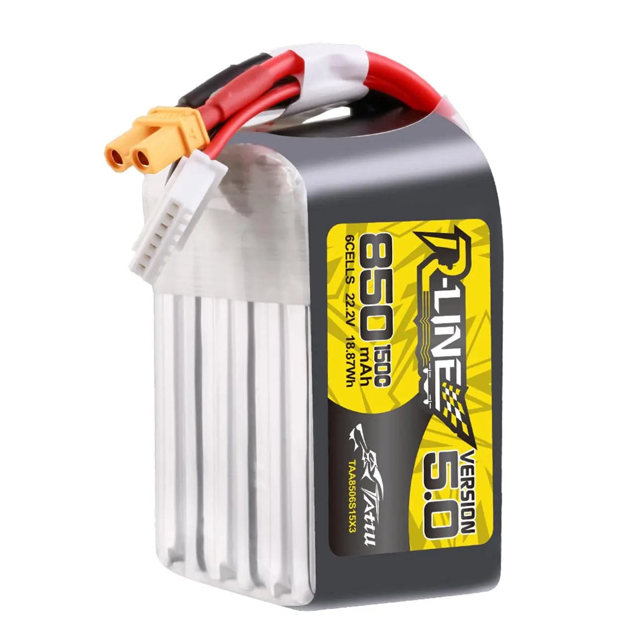 Tattu R-Line Version 5.0 850mAh 6S 22.2V 150C Lipo Battery Pack With XT30U-F Plug for fpv drones 8
