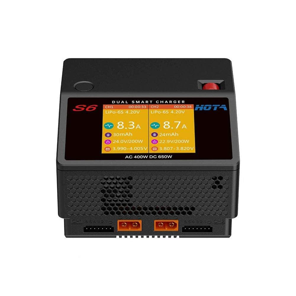 HOTA S6 400W 15A 1-6S Dual Channel AC/DC Smart Charger - Black for fpv drones 1