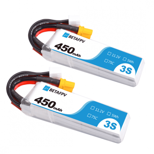 BetaFPV 450mAh 3S 75C Lipo Pack (2PCS) for fpv drones