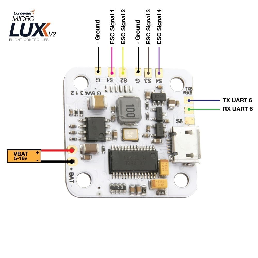 Lumenier MICRO LUX V2 - F4 Flight Controller + OSD for fpv drones 1
