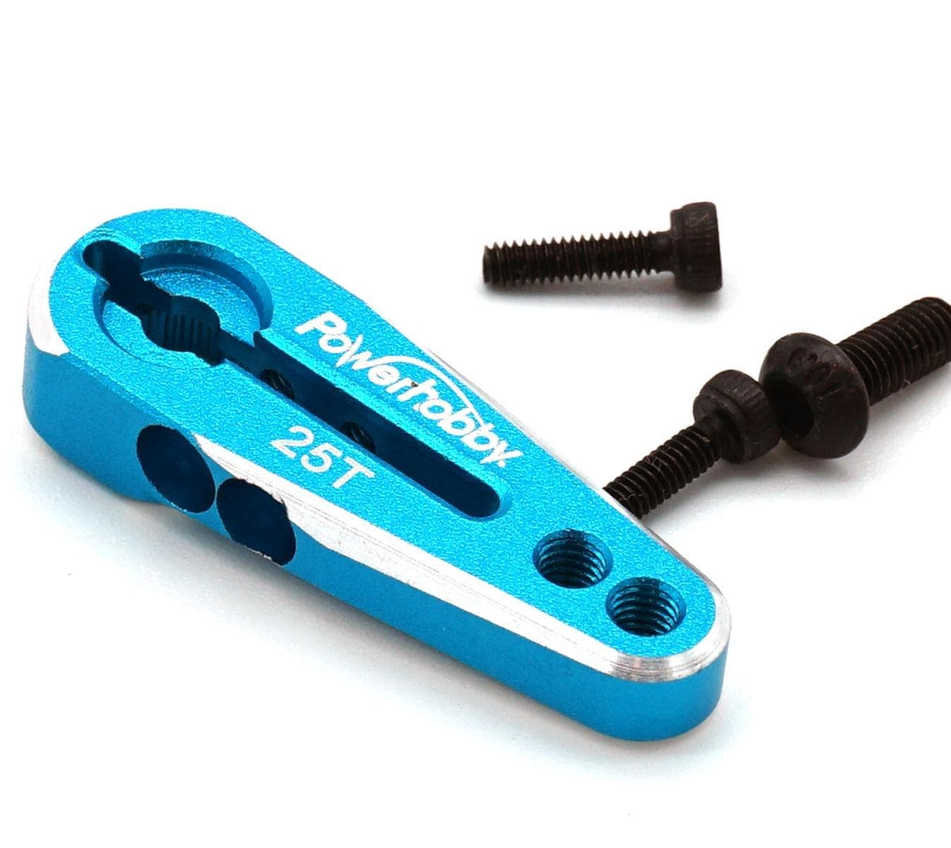 Powerhobby 25T Aluminum Clamping Servo Horn Blue for fpv drones