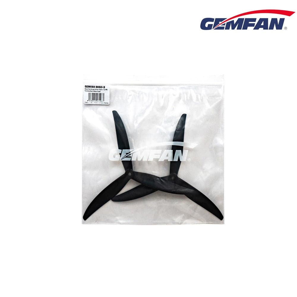 Gemfan 8060-3 8" Glass Fiber Nylon Tri-Blade Cinelifter & Macro Quad Propellers (1CW+1CCW) for fpv drones 1