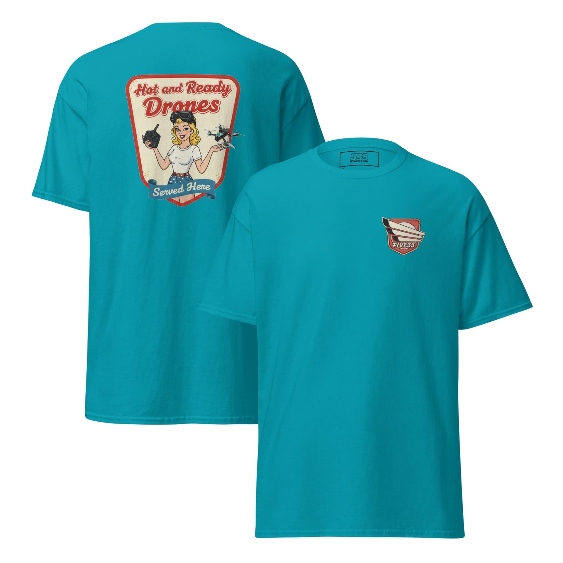"Served Here" Retro Tee for fpv drones 2