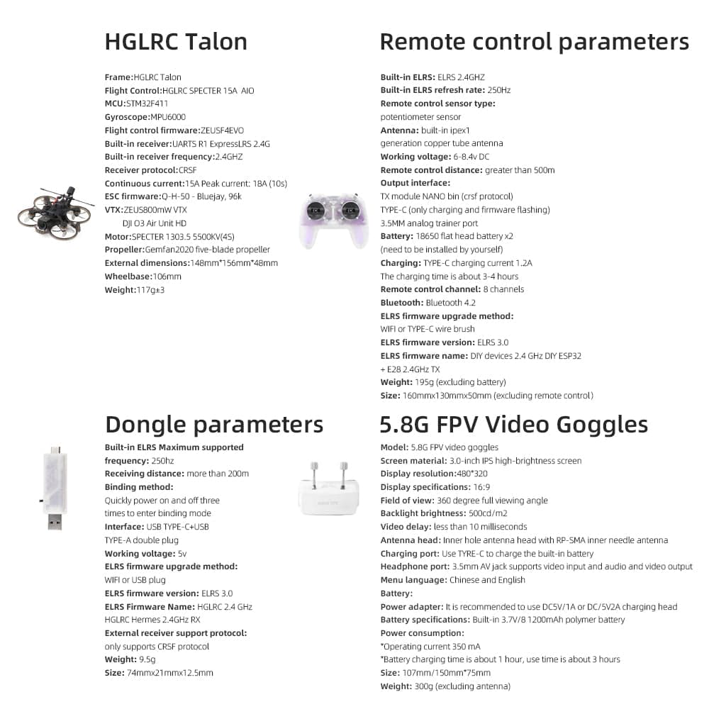 HGLRC Talon 2-inch entry-level RTF Set for fpv drones 1