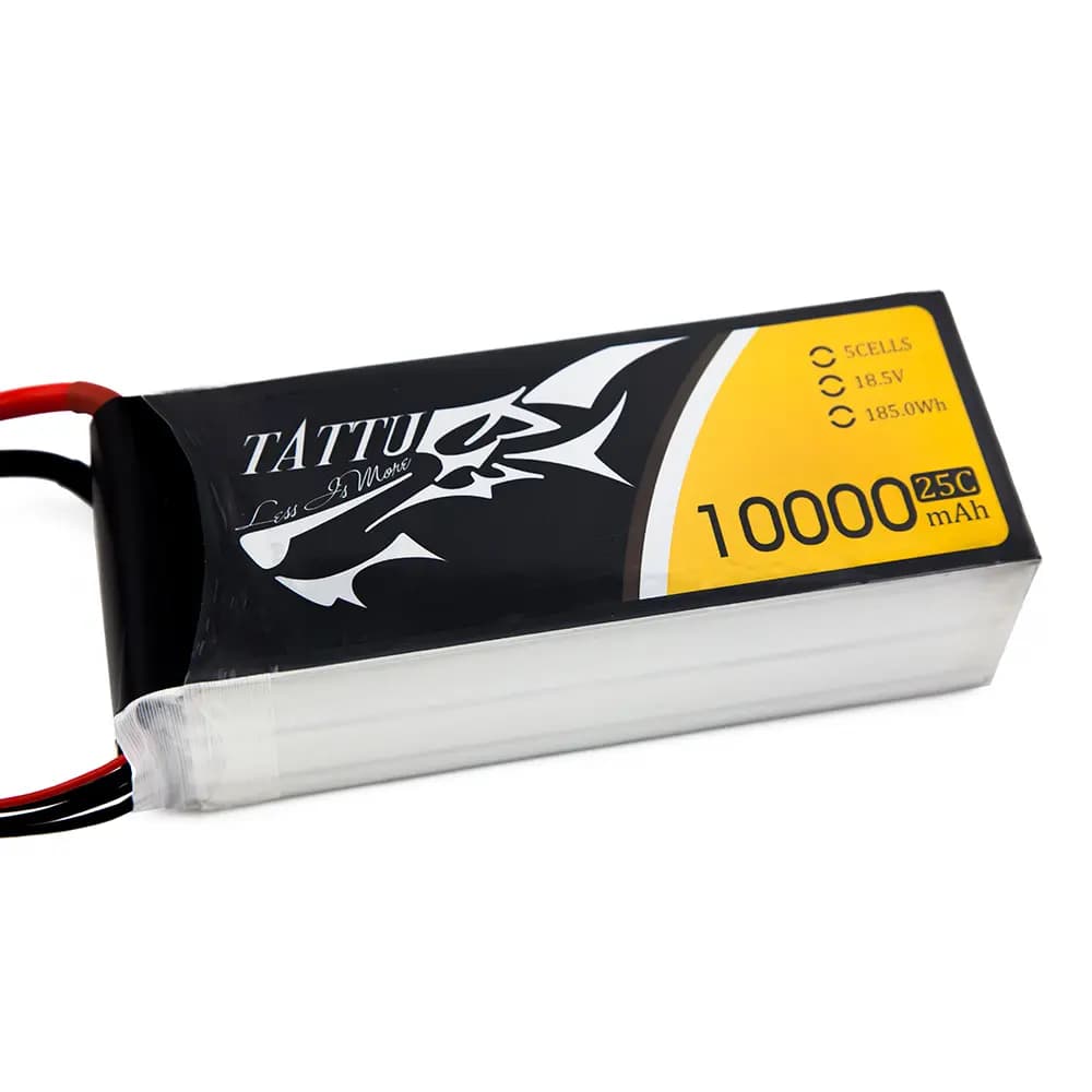 TATTU 10000mAh 5s 25c Lipo Battery - 18.5 Volt (5 Cell) for fpv drones