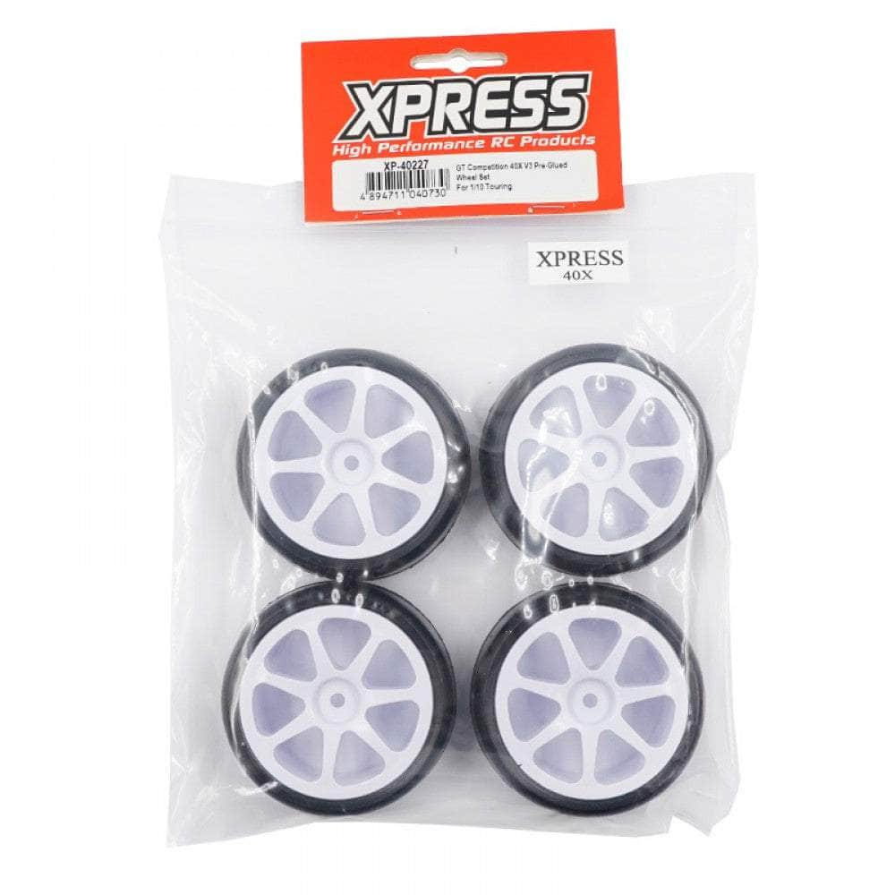 XP-40227, XPRESS Competition GT 40X V3 Pre-Glued Wheel Set For 1/10 Touring for fpv drones 1