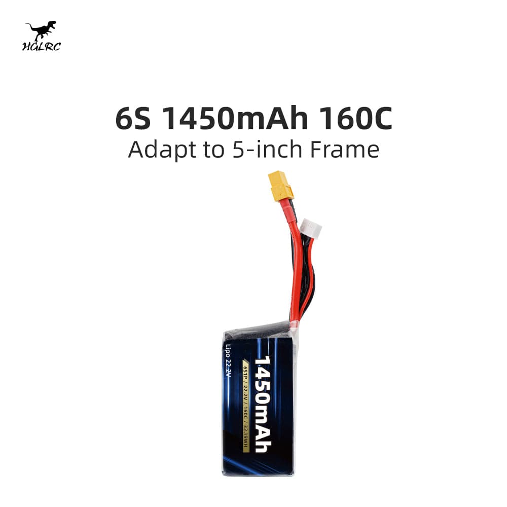 HGLRC LIPO XT60 6S 1450MAH Battery for fpv drones