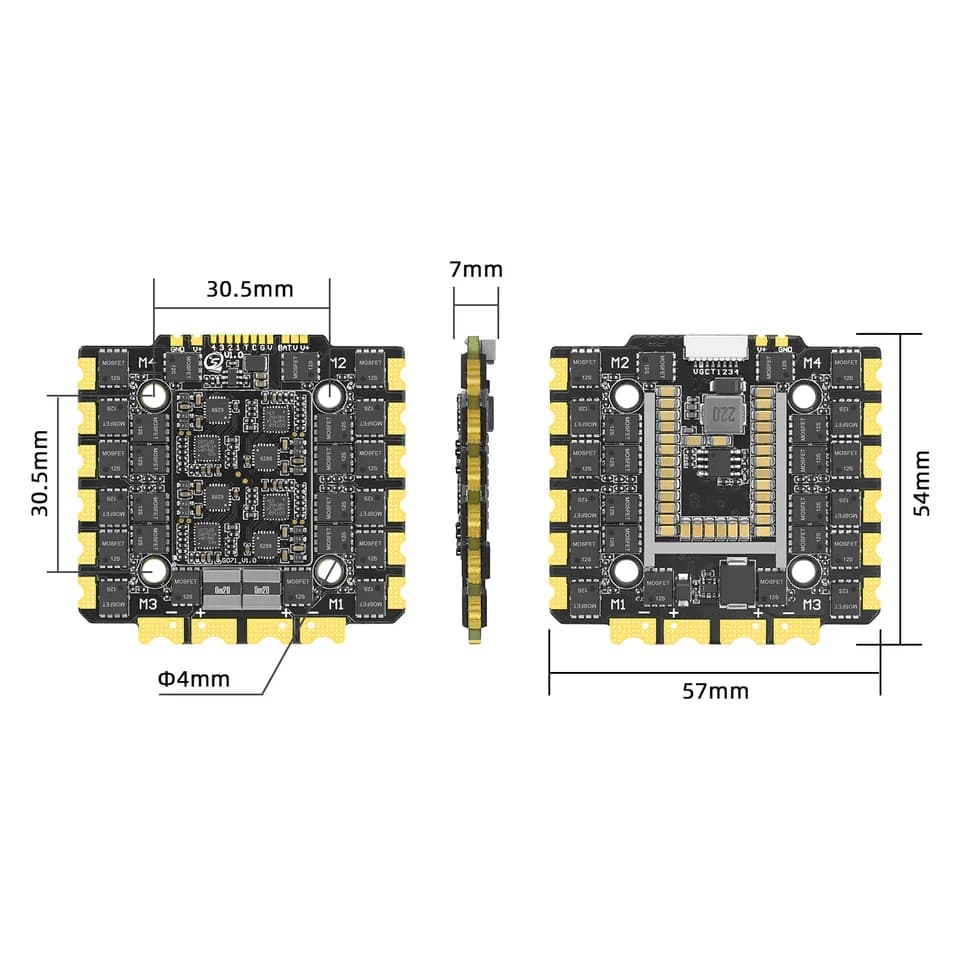 SEQURE E130 G2 4-12S 130A 4IN1 ESC AM32 for fpv drones 3