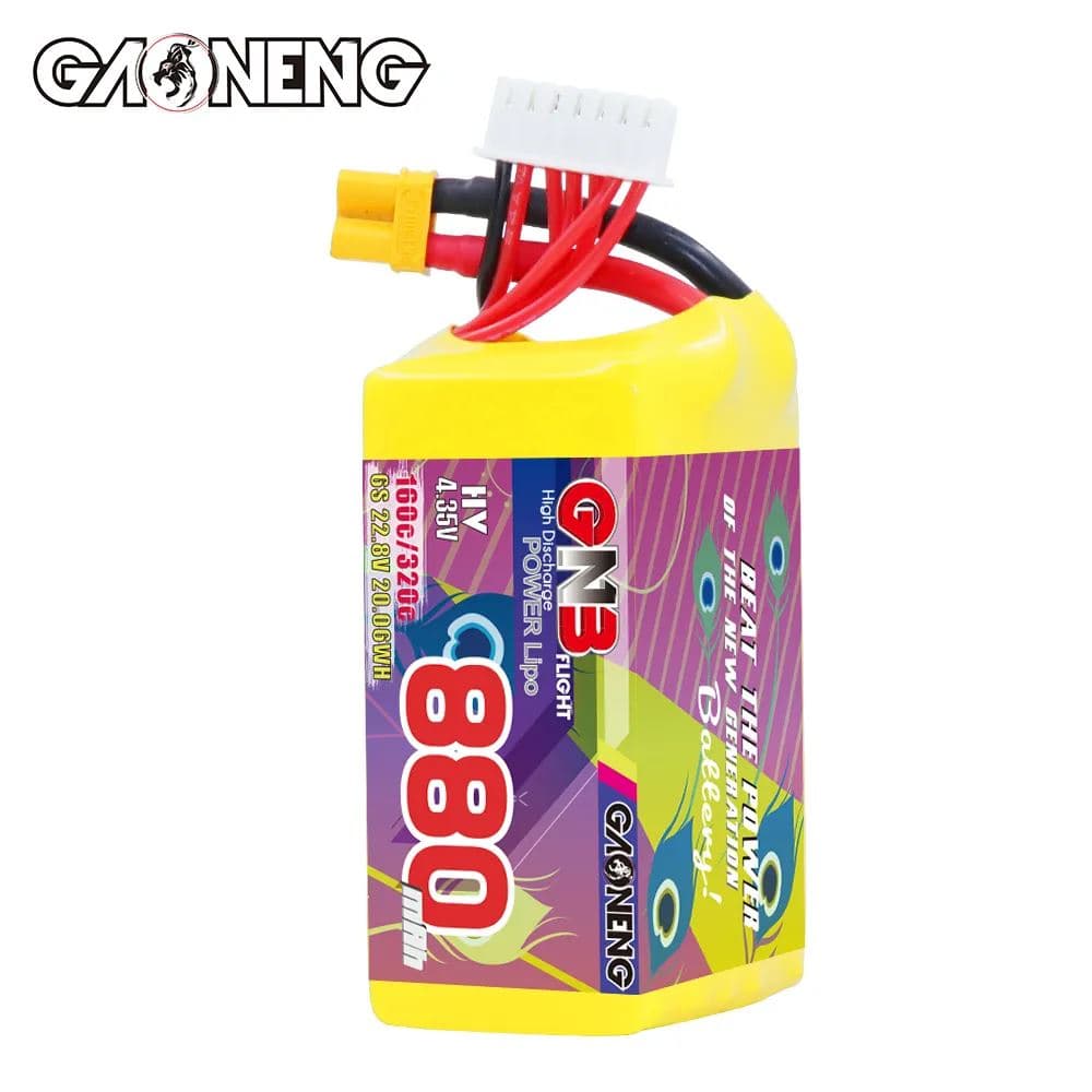 Gaoneng GNB 6S 22.8V 880mAh 160C HV Lipo Battery - XT30 for fpv drones 2