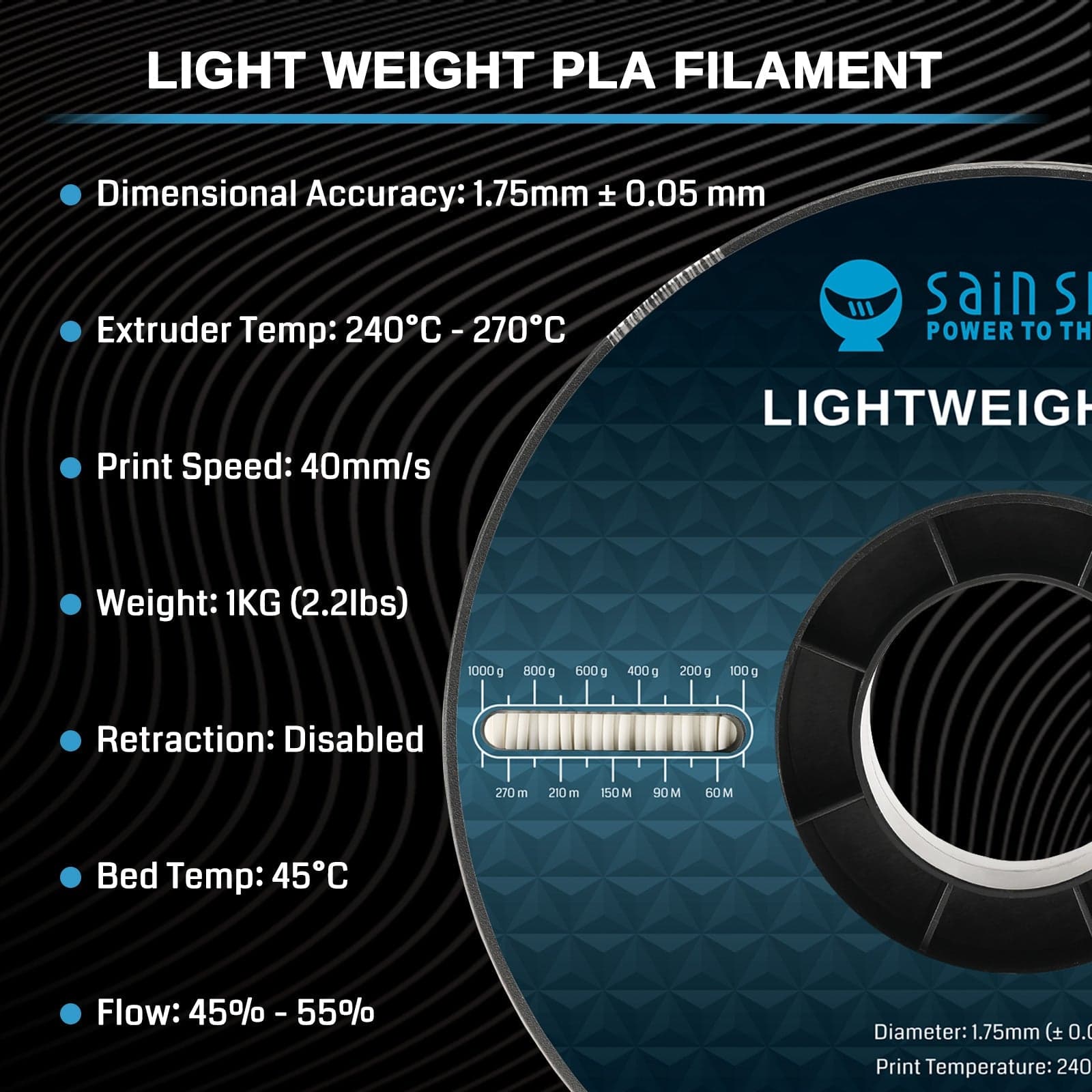 LW-PLA Filament, 1.75mm, Black & White, 1KG, Lightweight Low-Density Active Foaming PLA for 3D Print RC Planes Drone Parts for fpv drones 10