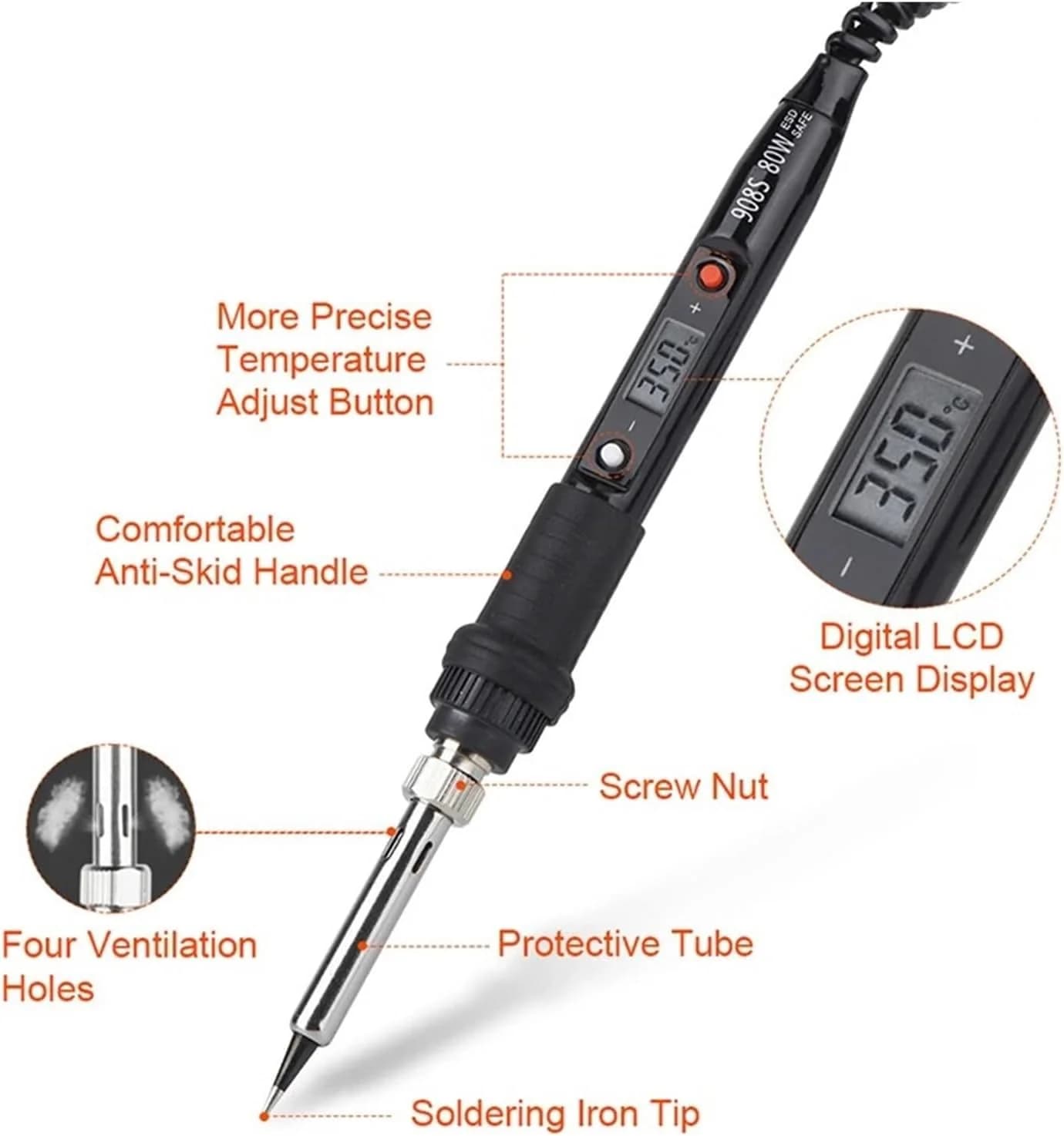 UMT 80W Soldering Iron Kit with M900 Compatible Tips for fpv drones 4