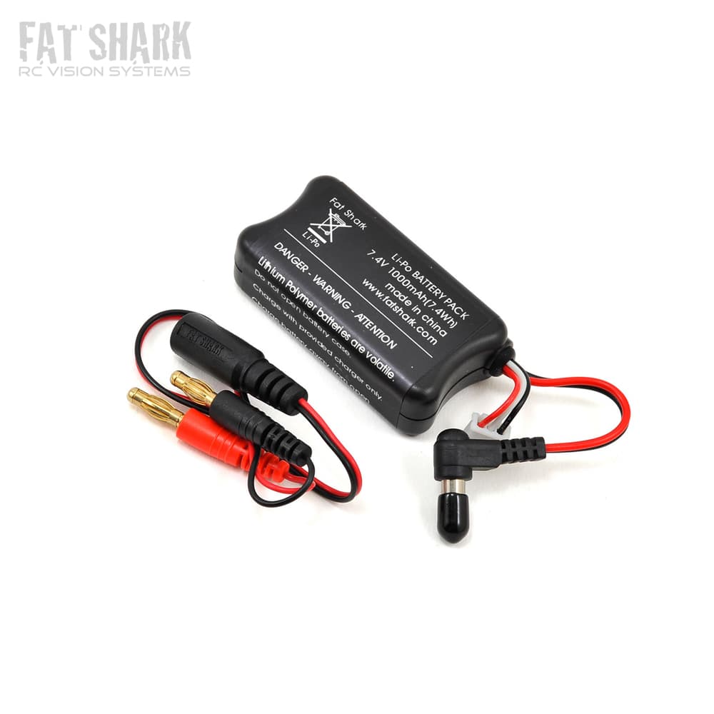 Fat Shark 7.4V 1000mAh Accupack met banaanplug for fpv drones 1