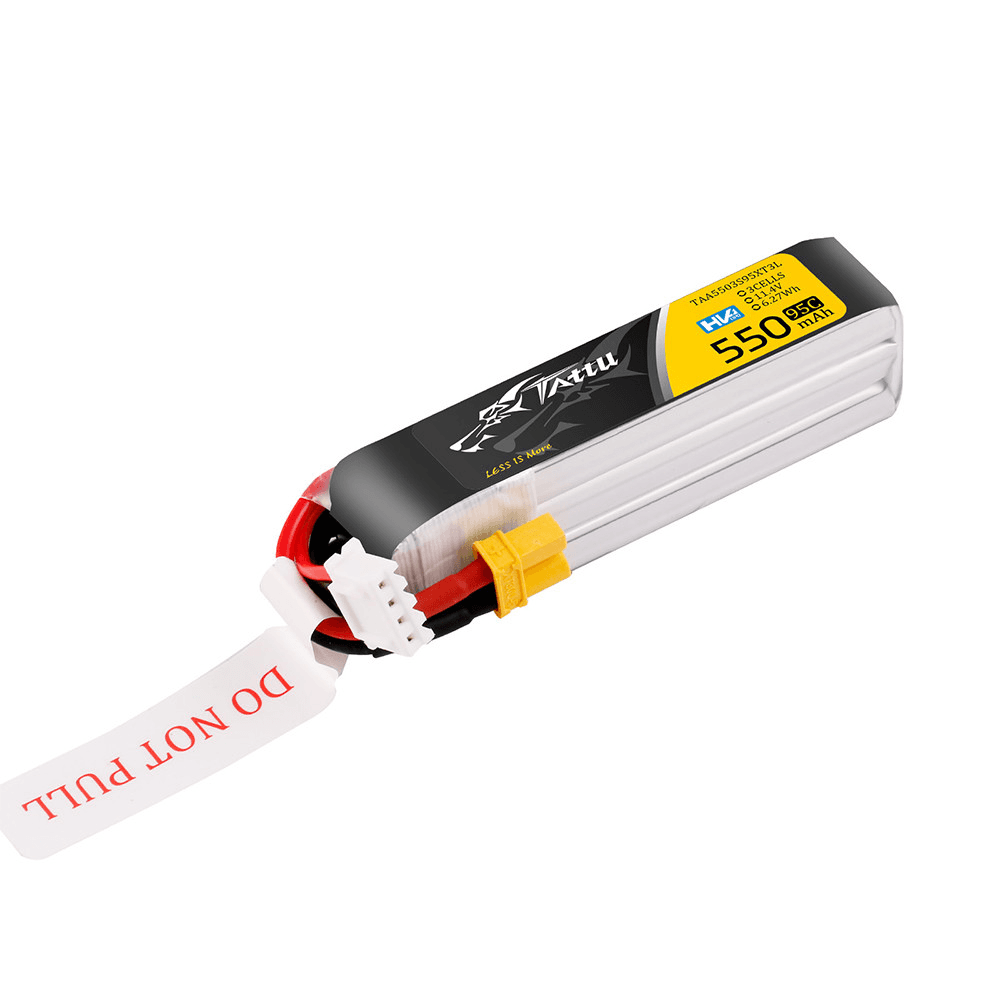 Tattu 550mAh 3S 95C 11.4V HV Lipo Battery Long Pack with XT30 Plug for fpv drones 2