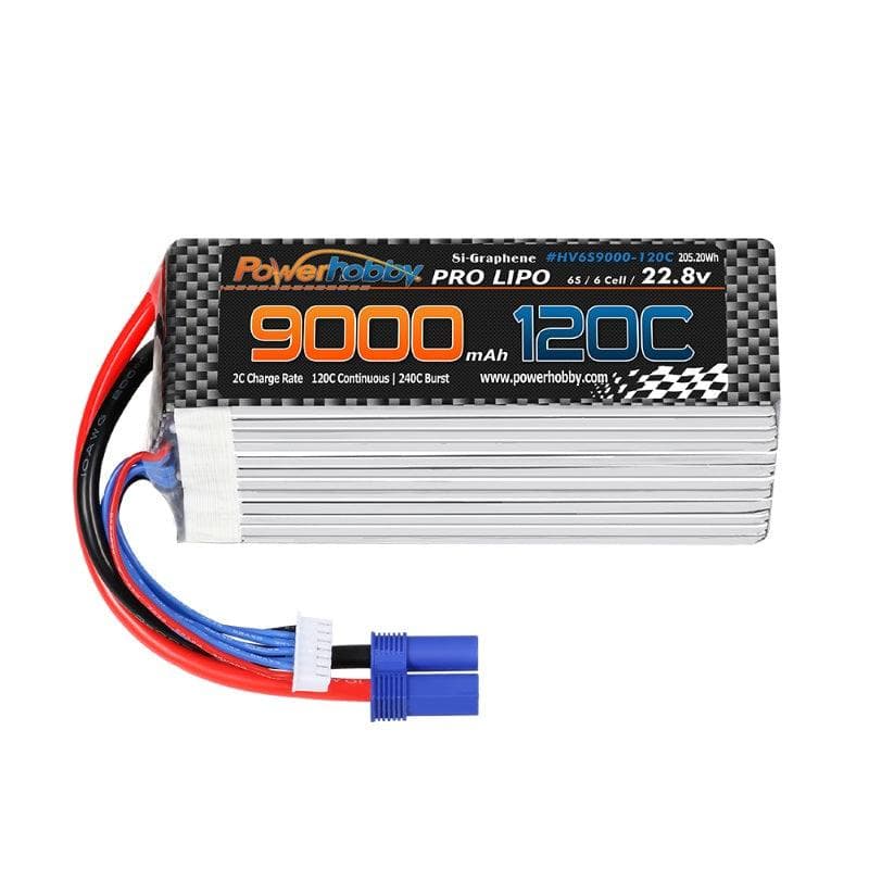 Powerhobby 6S 22.8V 9000mah 120C GRAPHENE + HV Lipo Battery w EC5 Plug for fpv drones 3