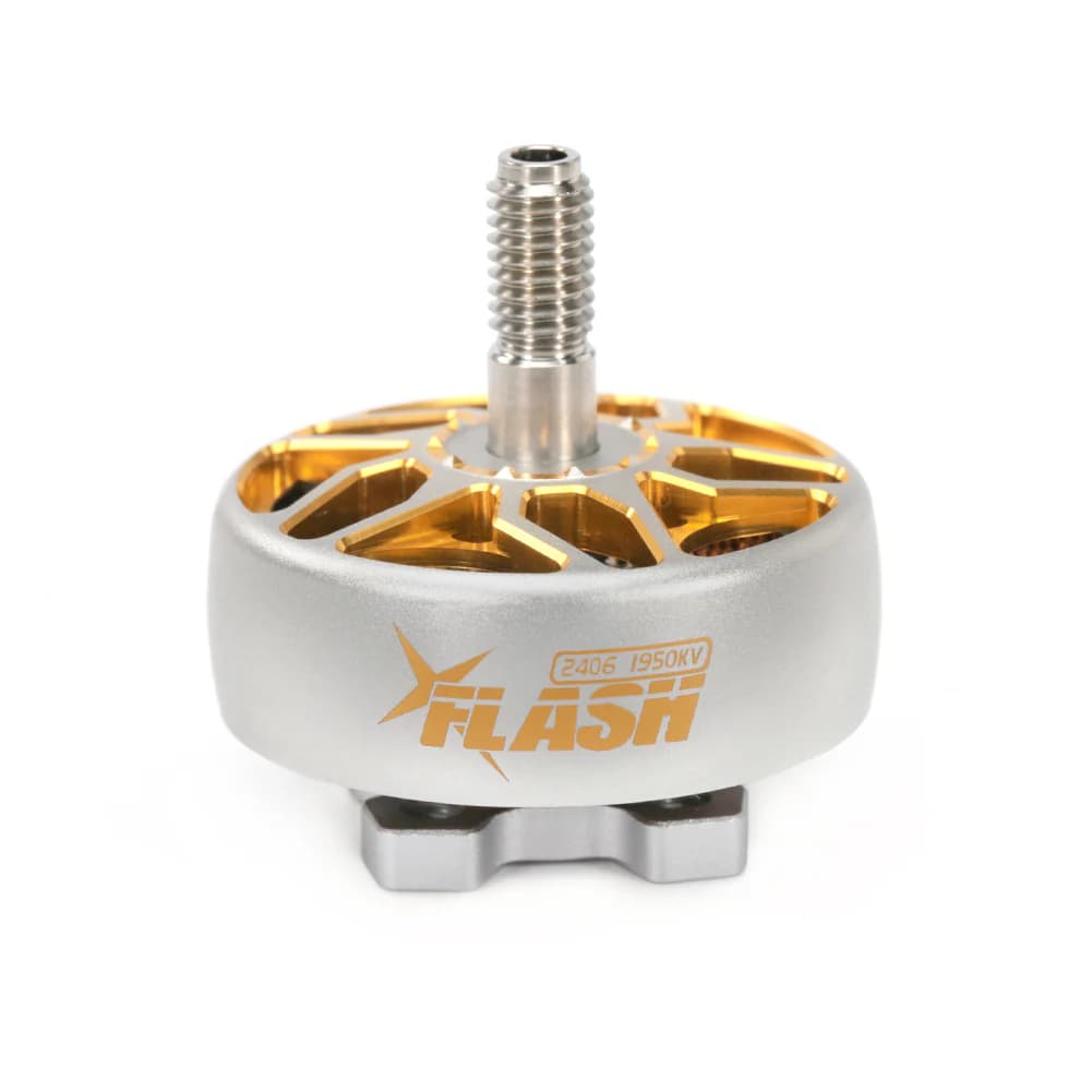 FlyFishRC Flash 2406 FPV Motor - Grey and Gold (Choose Your Kv) for fpv drones 1