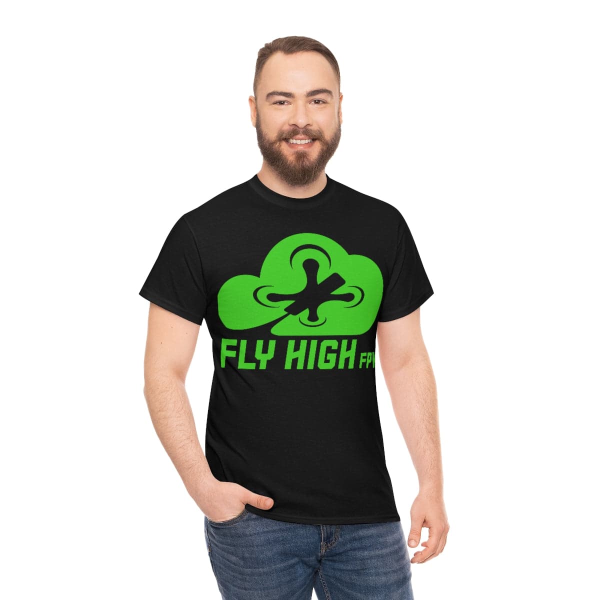 Fly High FPVTee - Green Logo for fpv drones 72