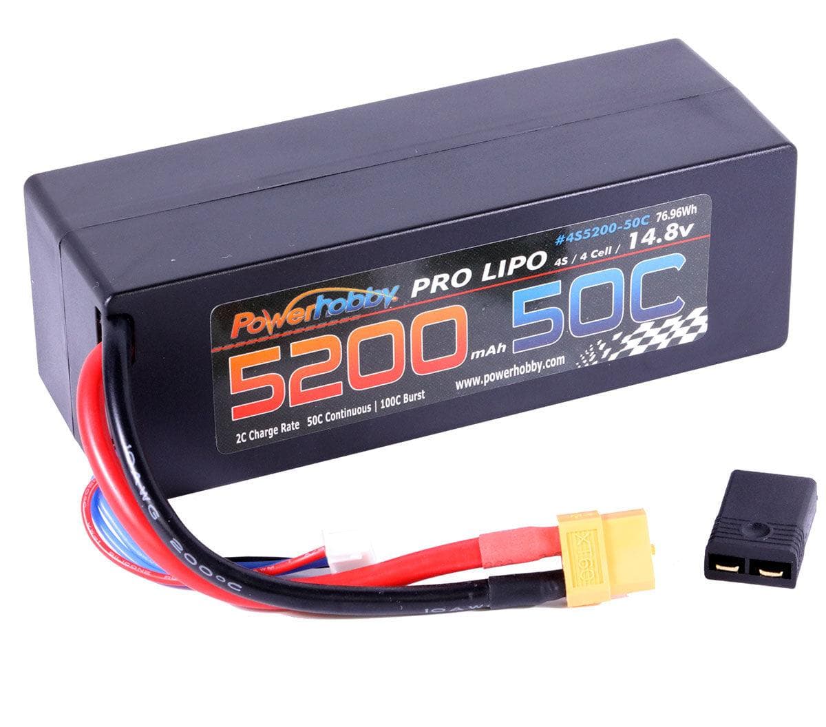 Powerhobby 4s 5200mah 50c Lipo Battery W XT60 Plug Hard Case + Adapter for fpv drones 1