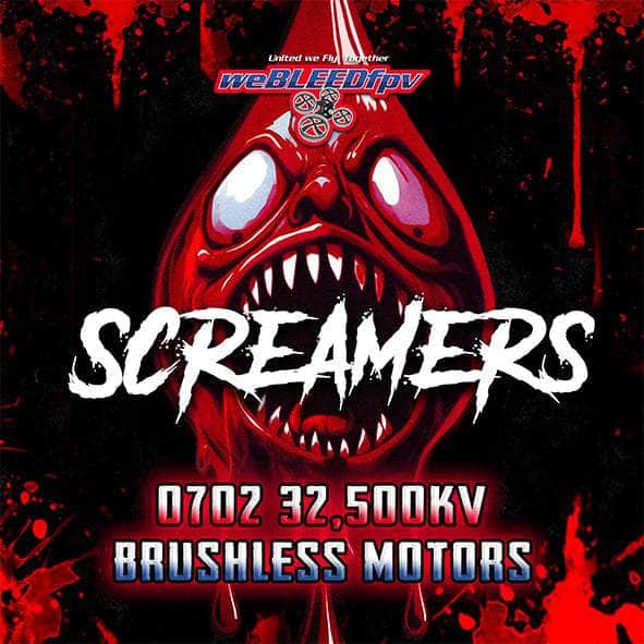weBLEEDfpv 0702 32500kv SCREAMERS w/Knurled Shaft Design SET OF (4 MOTORS)