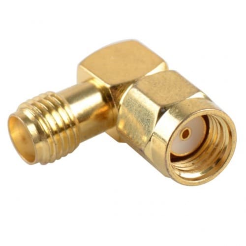 Pāreja RP-SMA Male to SMA Female 90 degree for fpv drones