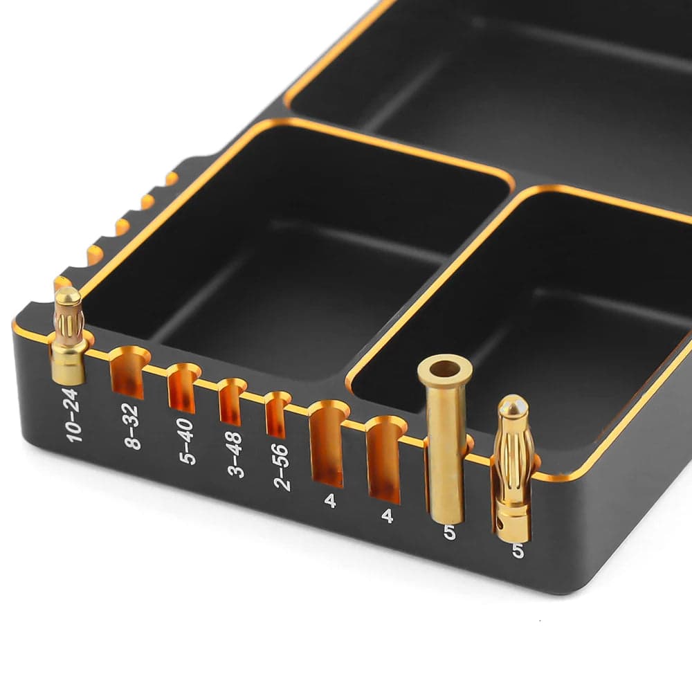 CNC Screw Tray Black &Gold Aluminum Magnet Screw Tray Storage Plate for RC Aircraft Automotive Boat Repair Tools for fpv drones 6