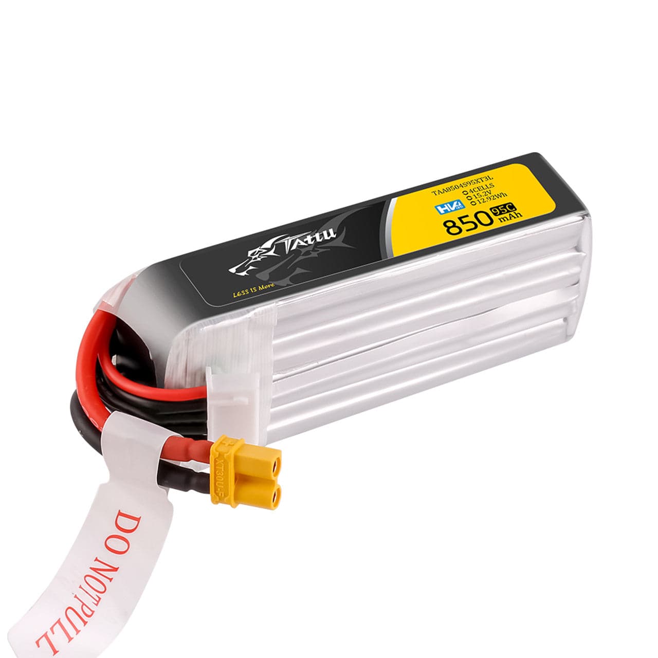 Tattu 850mAh 4s 95C 15.2V HV Lipo Battery Long Pack with XT30 Plug for fpv drones 1