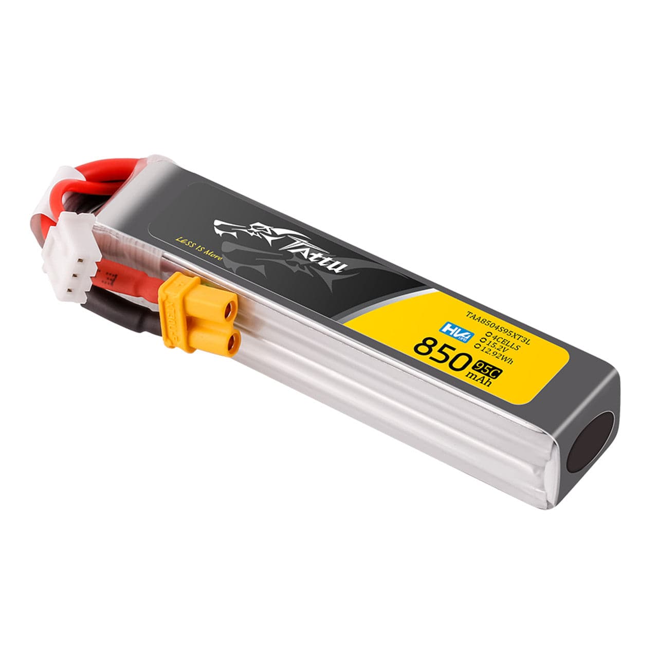 Tattu 850mAh 2S 7.6V HV 95C Lipo Battery Long Pack With XT30 Plug for fpv drones 2