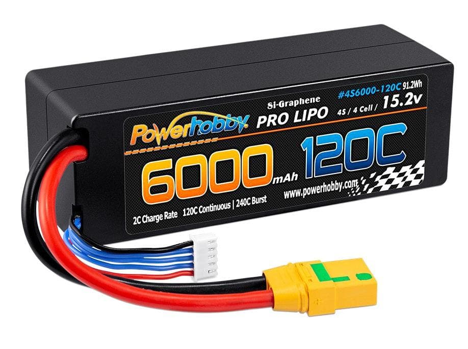 Powerhobby 4s 15.2v 6000MAH 120C Graphene + HV Lipo Battery XT90 Plug Hard Case for fpv drones 3
