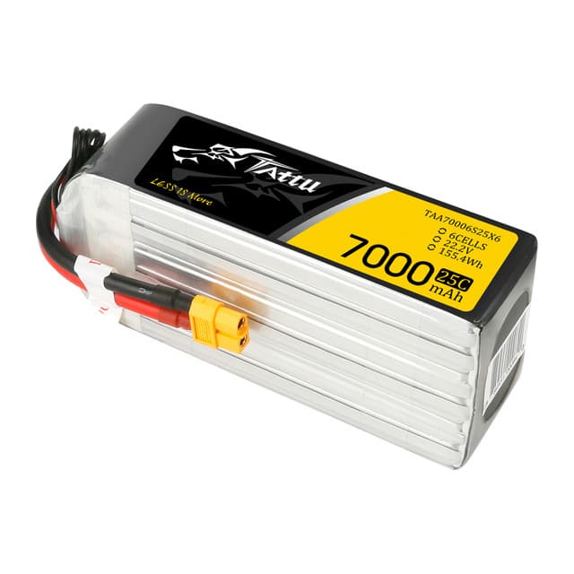 Tattu 7000mAh  22.2V 6S  25C Lipo Battery Pack With XT60 Plug for fpv drones 1