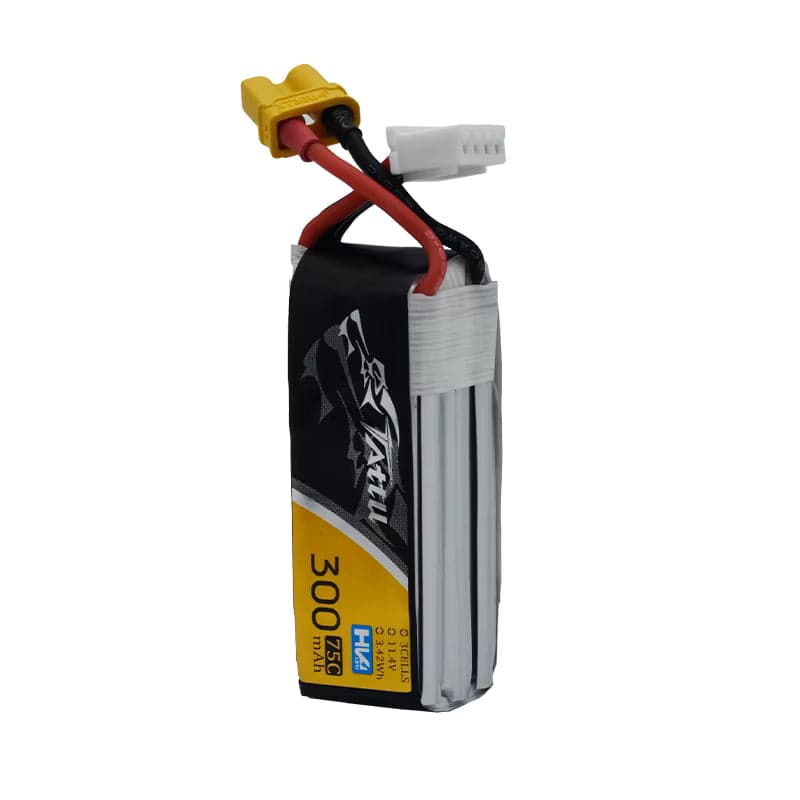 TATTU 11.4V/3S 300mAh 75C LiPo Battery with XT30 Plug for fpv drones 3
