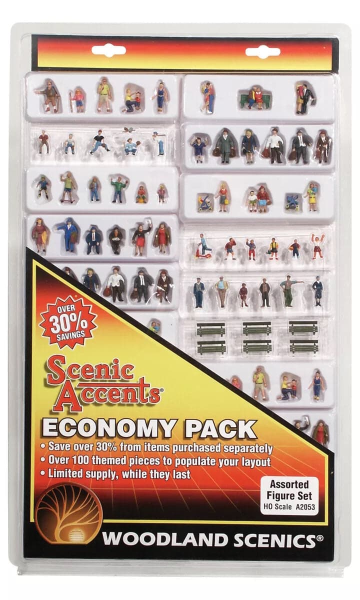 Woodland Scenics A2053 HO Train Figures Assorted Figure Set Economy Pack for fpv drones