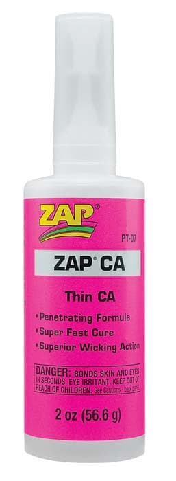 Zap PT07 Adhesives CA Glue Thin 2 oz Bottle for fpv drones