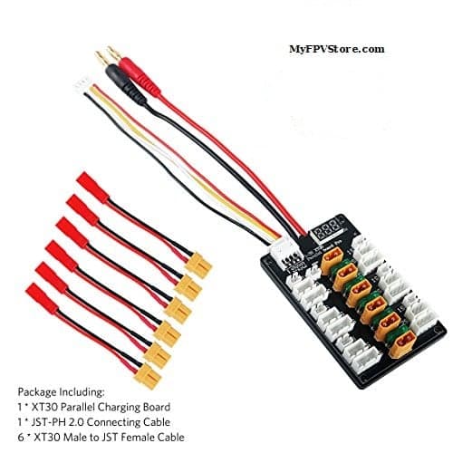 XT30 Plug Li-Po Battery Parallel Charging Board with Cable Adapters for fpv drones