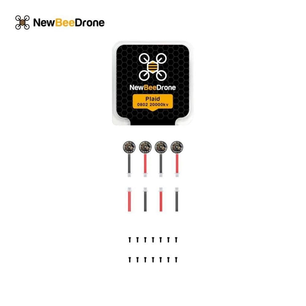 NewBeeDrone 0802 20000kv Brushless Motors - Plaid Edition (Set of 4) for fpv drones 3