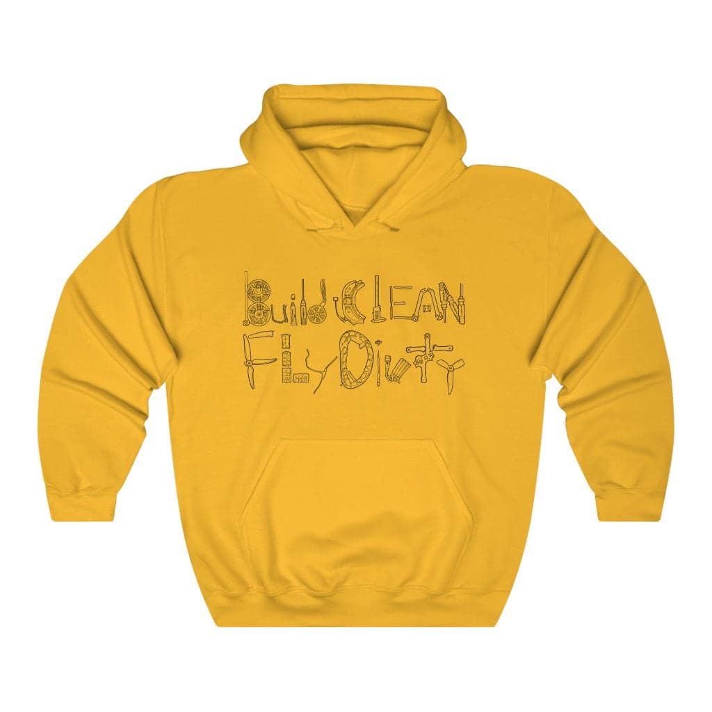 Build Clean Fly Dirty Hoodie (Tango2 approved) - Black Logo for fpv drones 438