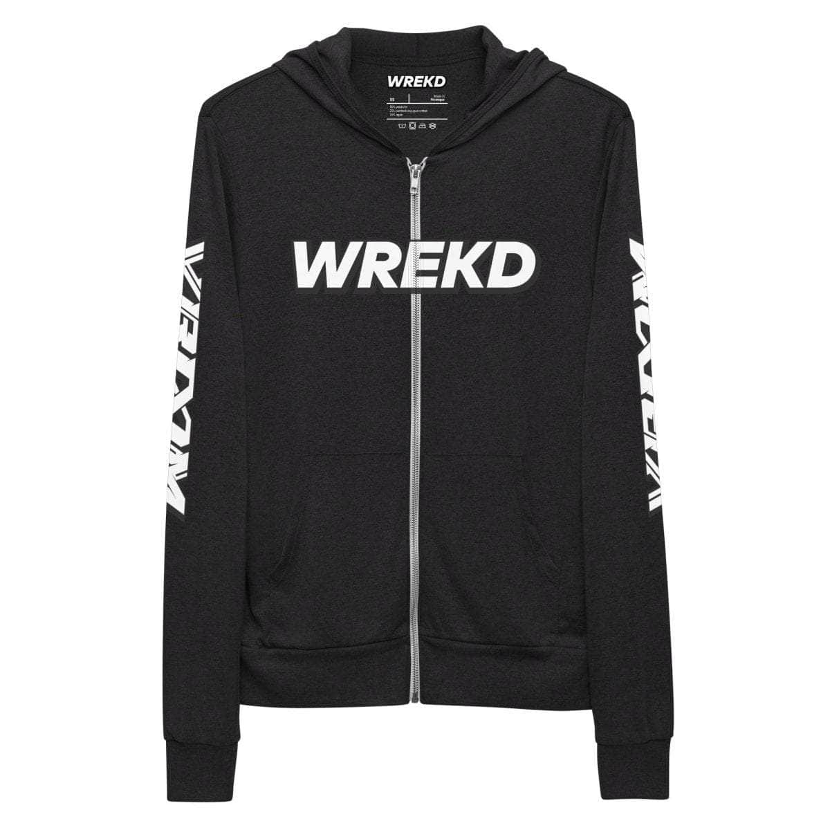 WREKD x VROOM Unisex zip hoodie for fpv drones