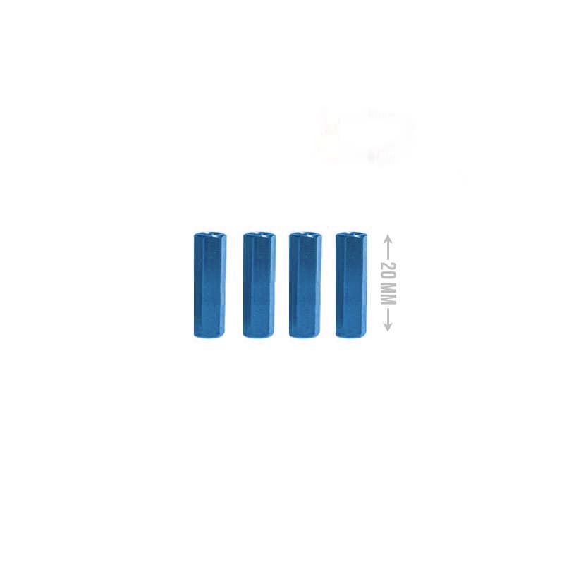 M3 Aluminium Standoffs (4 stuks) - HEX - 20mm - BLAUW for fpv drones 1