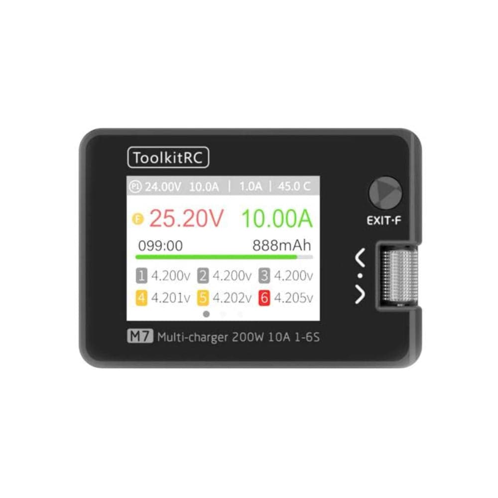 ToolkitRC M7 200W 10A 2-6S DC Multifunctional Balance Charger - XT60 for fpv drones 1