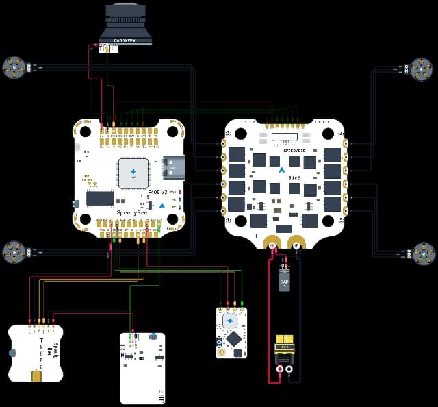 Schéma de câblage pour « 5 inch drone draft circuit »