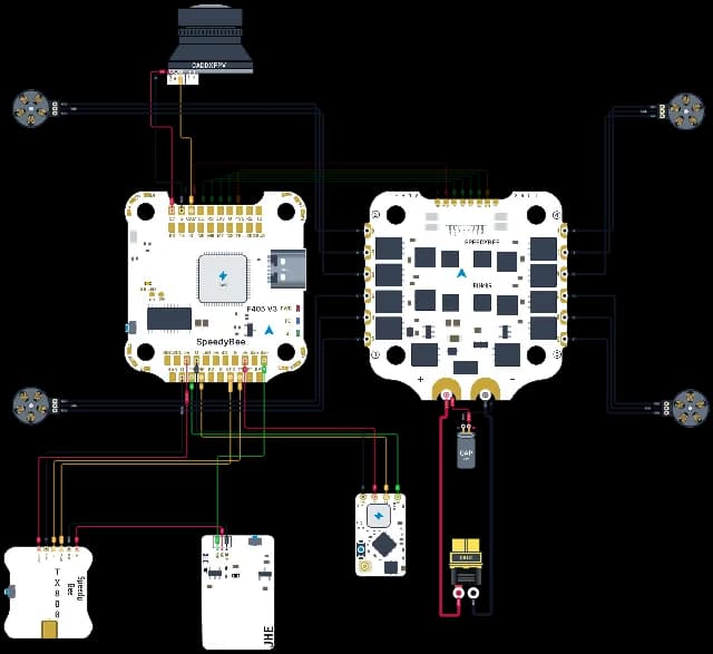 Esquema de cableado de 5 inch drone draft circuit