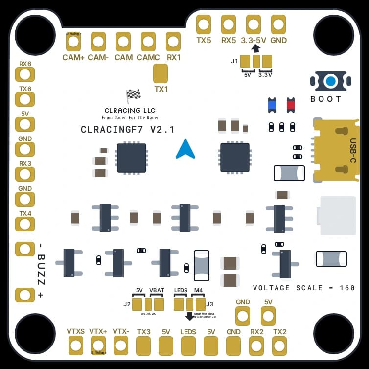 CLRACING F7 V2.2 DUAL FLIGHT CONTROLLER - 30x30mm