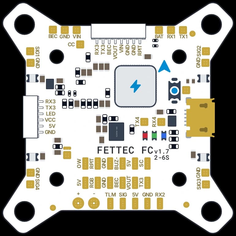 FETtec KISS G4-N V1.7 2-6S 30x30 / 20x20 Flight Controller